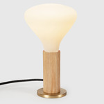 Knuckle Table Lamp with Bulb - Oak / Matte White