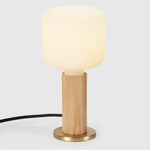 Knuckle Table Lamp with Bulb - Oak / Matte White