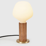 Knuckle Table Lamp with Bulb - Walnut / Matte White