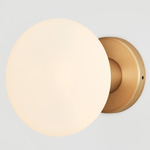 Lochan Oval Wall Sconce - Brass / Matte White