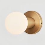 Lochan Wall Sconce with Bulb - Brass / Matte White