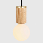 Sphere II Pendant - Oak / Matte White