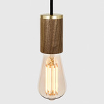 Squirrel Cage Pendant - Walnut / Clear Tinted