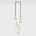 Voronoi II 5-Light Multi Light Pendant - White / Brass / Clear Tinted