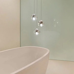 Mizu Round Multi Light Pendant - White / Clear