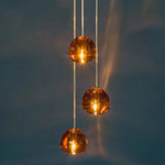 Mizu Round Multi Light Pendant - White / Cognac
