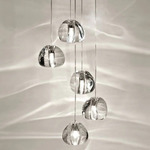 Mizu Round Multi Light Pendant - White / Clear