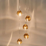 Mizu Round Multi Light Pendant - White / Champagne