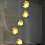 Mizu Round Multi Light Pendant - White / Gold