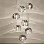 Mizu Round Multi Light Pendant - White / Clear
