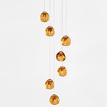 Mizu Round Multi Light Pendant - White / Champagne