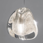 Mizu Round Multi Light Pendant - White / Silver Dust