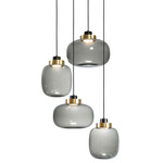 Legier Multi-Light Chandelier - Brass / Smoke
