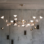 Linfa Round Chandelier - Opaque Nickel