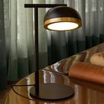 Molly Tall Table Lamp - Brushed Brass Ring / Sand Black Dome