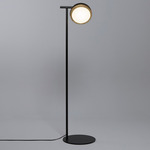 Molly Floor Lamp - Brushed Brass Ring / Sand Black Dome