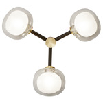 Nabila Wall / Ceiling Light - Matte Black / Brushed Brass / Clear
