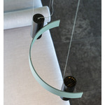 Nastro Curved Pendant - Sand Black Cylinder / Greenish Grey
