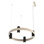 Nastro Ring Chandelier - Sand Black Cylinder / Beige