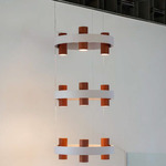 Nastro Tier Chandelier - Terracotta Cylinder / Eggshell