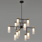 Osman Chandelier - Matte Black / Brushed Brass / Clear