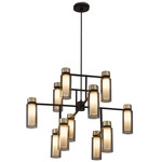 Osman Chandelier - Matte Black / Brushed Brass / Smoke