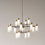 Osman Chandelier - Matte Black / Brushed Brass / Clear