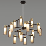 Osman Chandelier - Matte Black / Brushed Brass / Smoke
