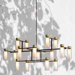 Osman Chandelier - Matte Black / Brushed Brass / Clear