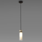 Osman Pendant - Matte Black / Brushed Brass / Clear