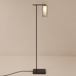 Osman Floor Lamp - Matte Black / Brushed Brass / Smoke