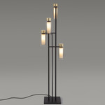 Osman Cluster Floor Lamp - Matte Black / Brushed Brass / Clear