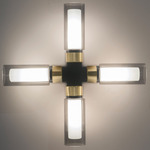 Osman Wall / Ceiling Light - Matte Black / Brushed Brass / Smoke