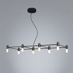 Quadrante Linear Chandelier - Matte Black / Frosted