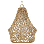 Macrame Pendant - Gold / Natural