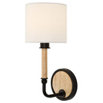 Franconia Wall Sconce - Black / Blond Wood
