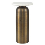 Reiss Drink Table - Antique Brass / White