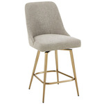 Bramwell Counter Stool - Brushed Gold / Taupe