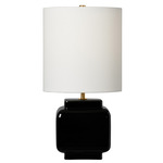 Anderson Short Table Lamp - Black / White Linen