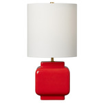 Anderson Short Table Lamp - Lucent Red / White Linen