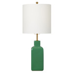 Anderson Table Lamp - Green / White Linen