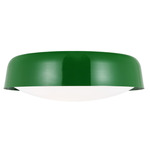 Draper Ceiling Flush Light - Green / Milk