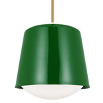 Draper Pendant - Green / Milk