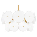 Emery Chandelier - Burnished Brass / Glass Silk Screen