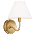 Laguna Wall Sconce - Burnished Brass / White Linen