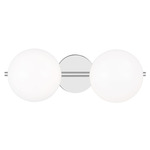 Lune Bathroom Vanity Light - Chrome / Milk White