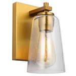 Mercer Wall Sconce - Burnished Brass / Clear Seeded