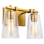 Mercer Bathroom Vanity Light - Burnished Brass / Clear Seeded