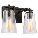 Mercer Bathroom Vanity Light - Midnight Black / Clear Seeded