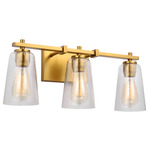 Mercer Bathroom Vanity Light - Burnished Brass / Clear Seeded
